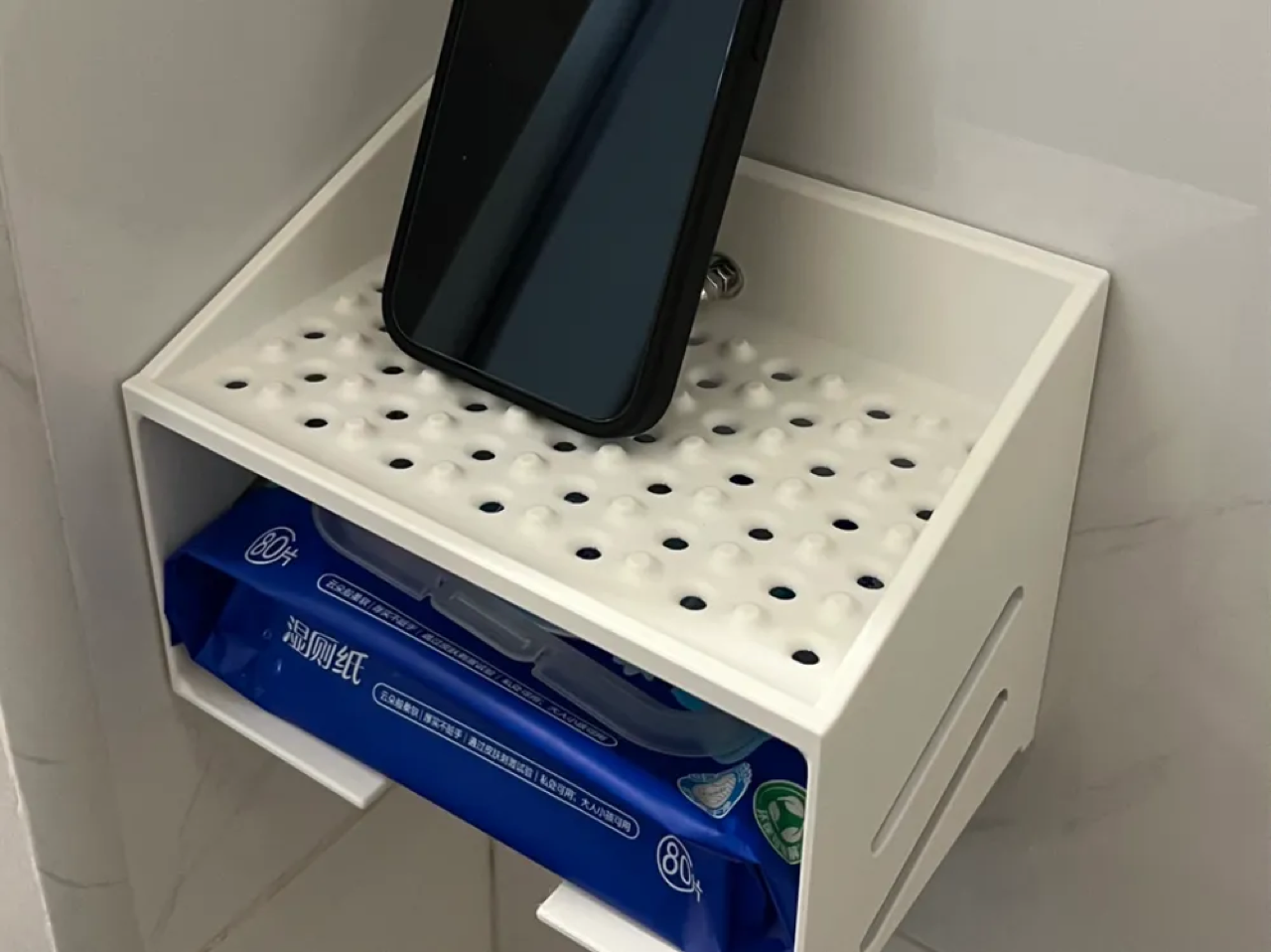 湿厕纸盒与手机支架