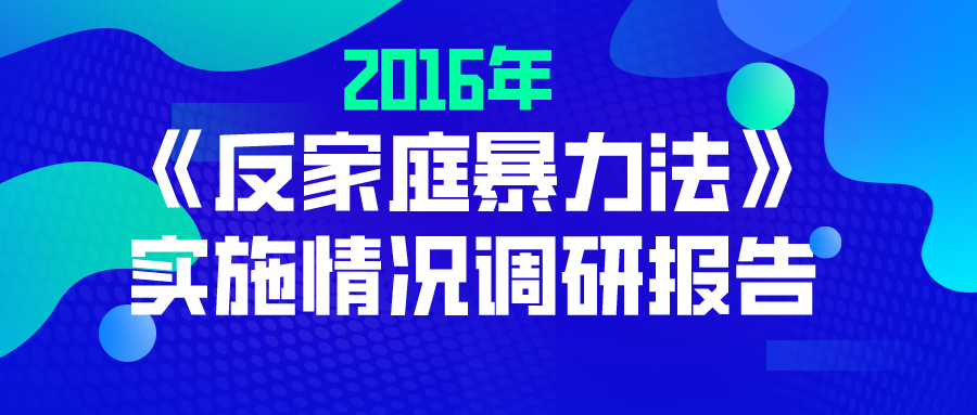 2016 年《反家庭暴力法》实施情况调研报告